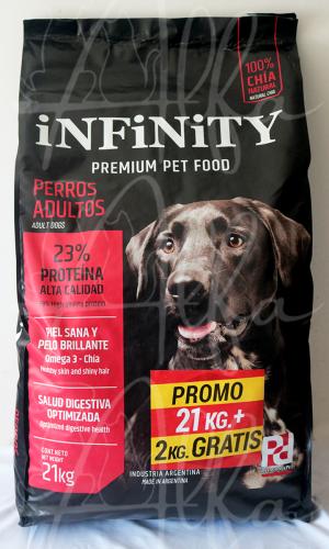 INFINITY Perro Adulto X 21+2 Kg. Piel sana y pelo brillante